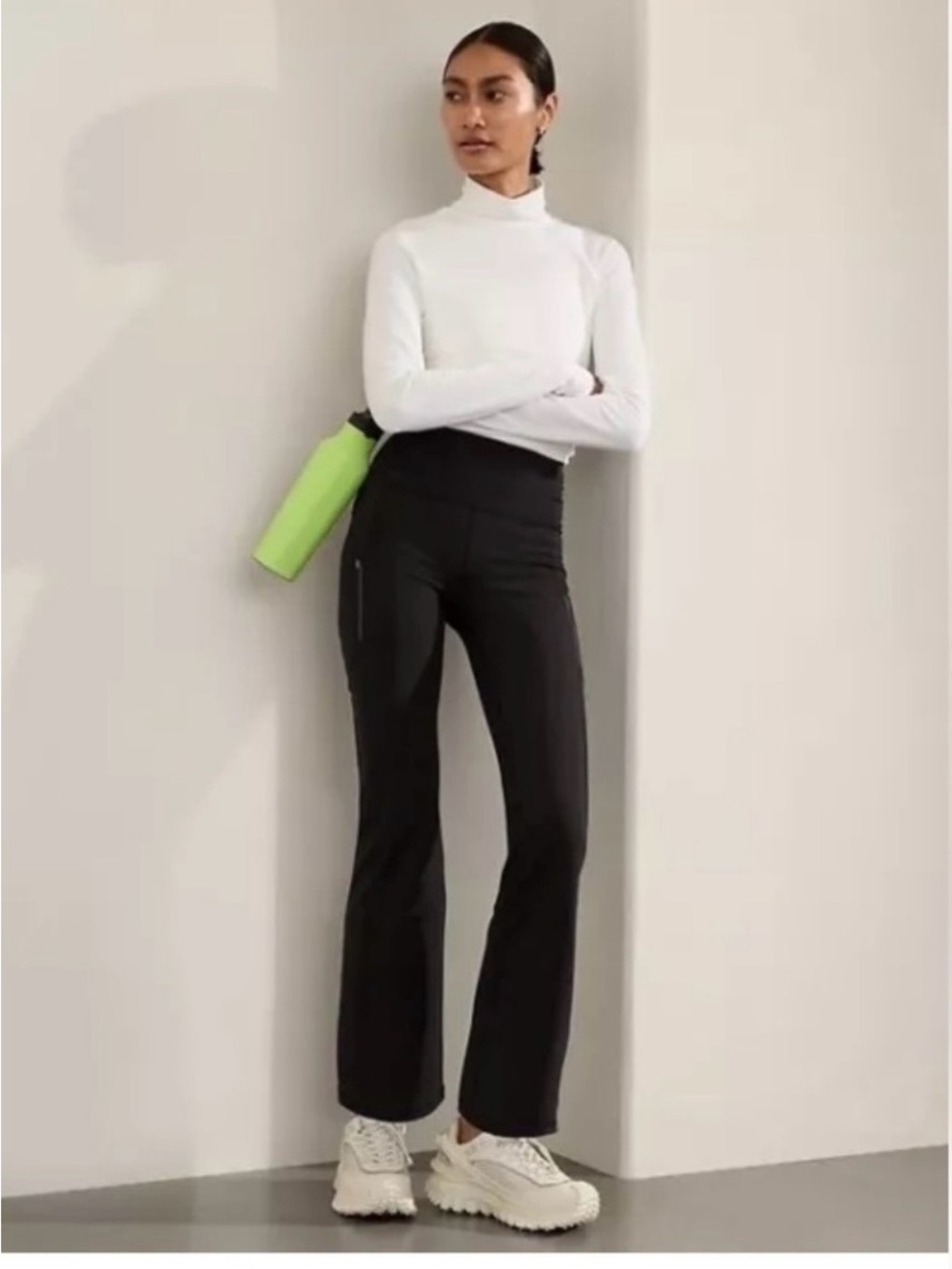 Athleta Rainier Black High-Waist Flare Active Pants